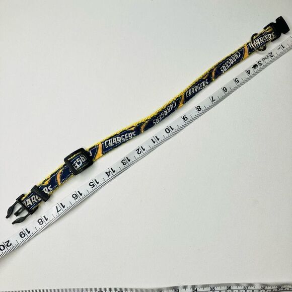 LA Chargers Dog Collar In Blue & Yellow - Picture 10 of 10